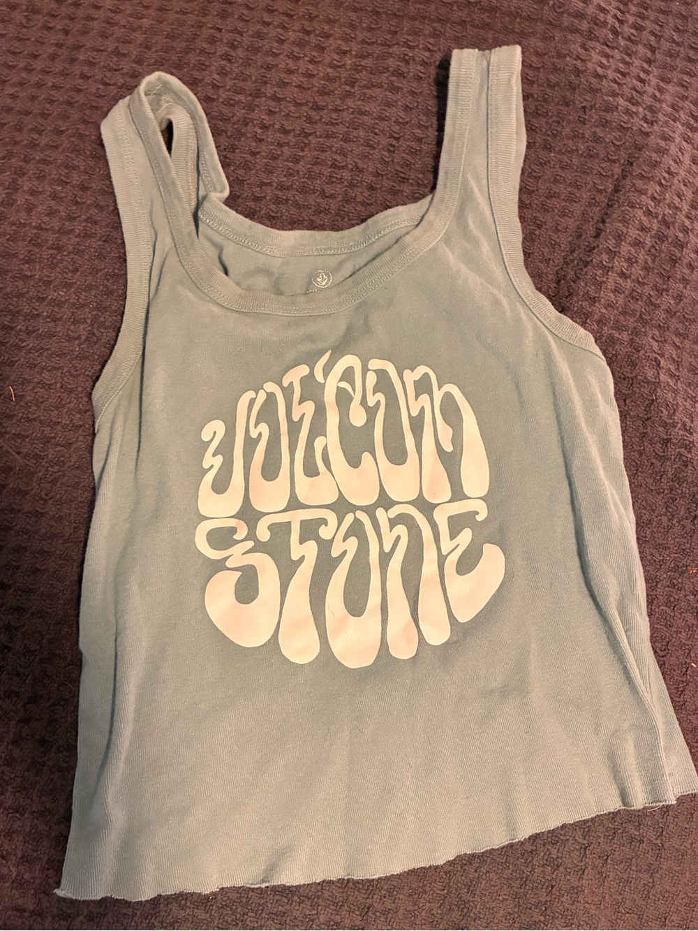 Volcom Light Blue Tank with White Graphic Logo